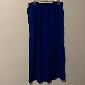 MNG by Mango Basics Bright Blue Wide Leg Pants w/ Stretch Waistband